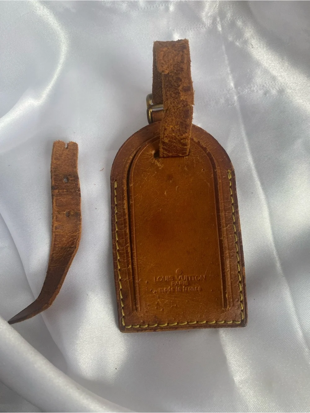 Louis Vuitton Vintage Luggage Tag • Vachetta Leather • Made in France